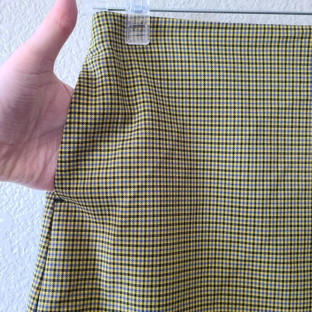 Urban Outfitters Y2K Plaid Mini Skirt Size Medium Retro Academia Slit Short 90s‎
